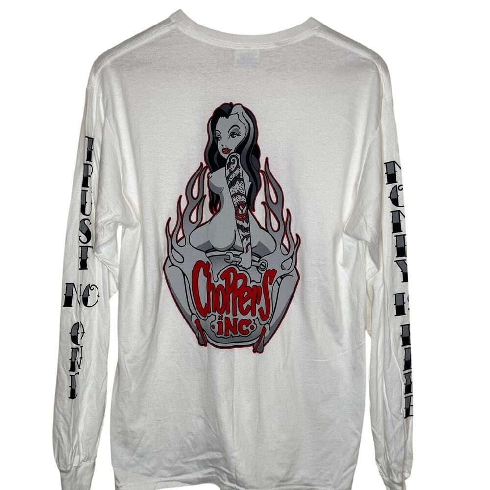 Choppers Inc Trust No One Pin Up Money is Fake Melbourne FL Long Sleeve Shirt